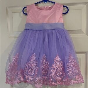 Girls size 2-3 years Pink and Purple Sleeveless Formal Dress